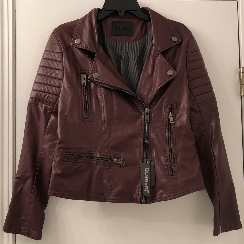 BlankNYC Oxblood Sz M Faux Leather Jacket